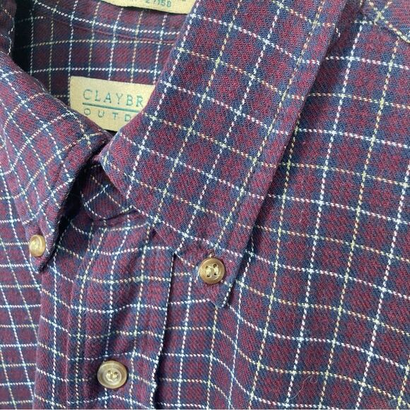 Claybrooke Outdoors Light Flannel Button Down Long Sleeve Men’s Shirt M Pocket - Picture 7 of 10